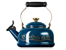 Le Creuset Disney Fantasia Whistling Steel Kettle NUIT Blue Gold Knob NEW Japan