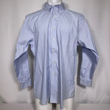 Brooks Brothers Blue Regent Fit Striped Button Down Long Sleeve Shirt Mens 17-34