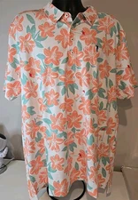 William Murray Mens Polo Golf Shirt Floral Short Sleeve Size XL B