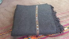 Handmade Afghan Wool Shawl: Unisex Patoo Blanket