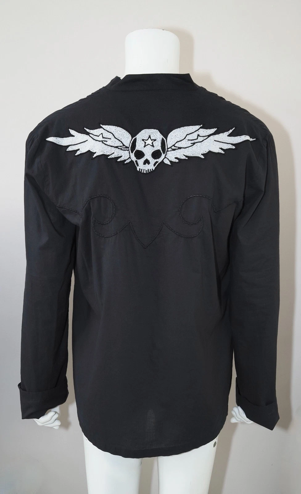 AMAL GUESSOUS A&G Chrome Hearts black cotton top shirt skull wings unisex Large