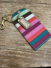 Vintage Coach Legacy Stripe Luggage Tag E EXTRA  Large Hang Tag 92626 XL