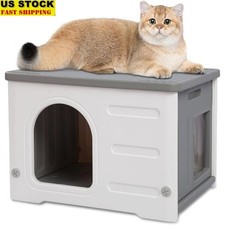 Spacious Stackable Cat House W/ Escape Door Outdoor Indoor Easy to Clean New