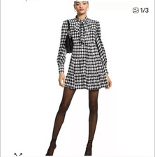 Alice + Olivia Rowen Houndstooth Bow Mini Dress - 150th Anniversary Exclusive