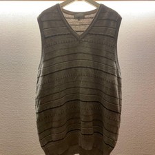 Margaret Howell Wool Cotton V-Neck Striped Knit Vest L MH1025286