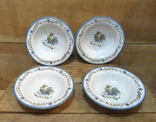 4 Metlox Poppytrail Rooster Bleu Berry Bowl. 6"W x 1½"H. No Chips or Cracks.