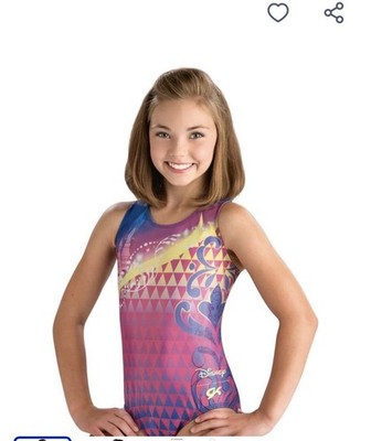 GK Elite DISNEY Leotard Gymnastics PRINCESS CASTLES Tank LEO Shimmer TANK Sz: CS