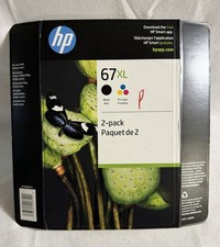 HP 67XL 2-Pack Black  Tri-Color Ink Cartridges 09/2024 3YP31BN NEW