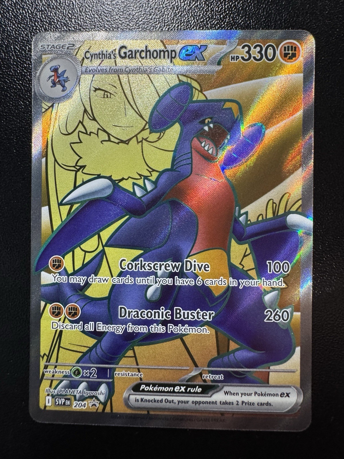 Pokémon TCG Cynthia's Garchomp EX 204 Scarlet & Violet Black Star Promo