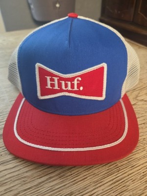 HUF Bow Tie Trucker Cap Royal Blue Red Mesh Skate Streetwear Retro Hat Snapback
