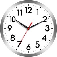 Wanduhr 20,3 Cm GeräUschlos Batteriebetrieben Analog Silberfarben Deko