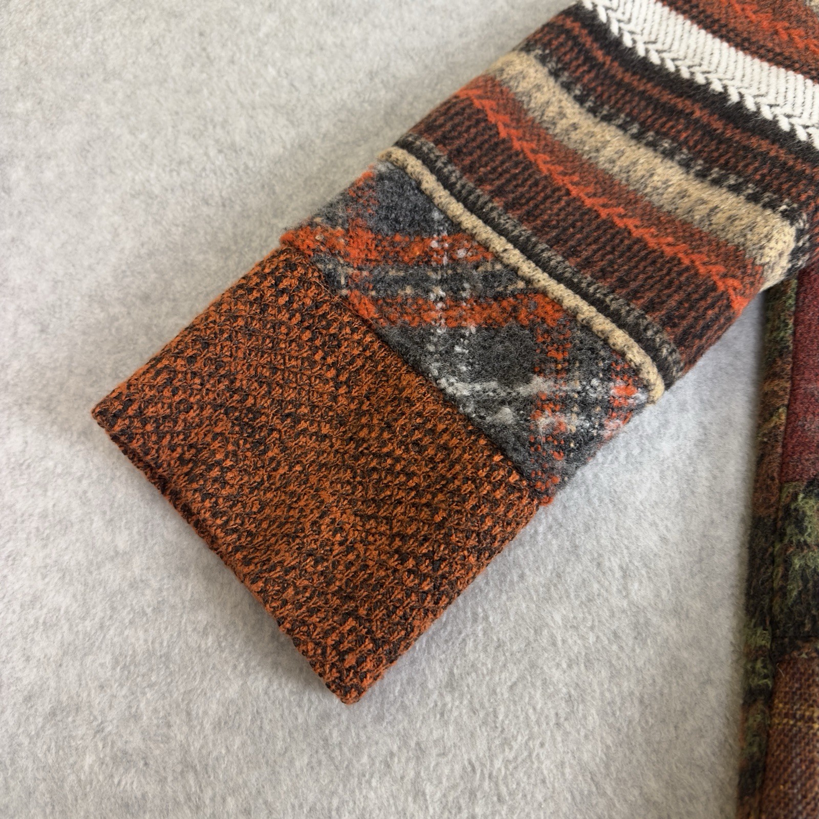 Ali Miles Patchwork Knit Jacket PS Boho Animal Pr… - image 12