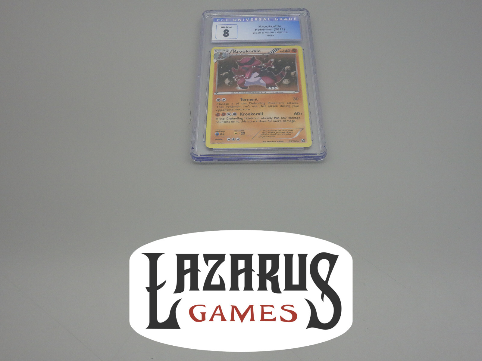 2011 Pokemon Krookodile Black & White Holo 65/114 CGC 8 NM/Mint