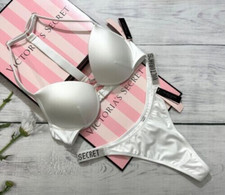 Victoria s Secret Bikini Shine Strap Malibu Fabulous Swimsuit Set 34DD - S