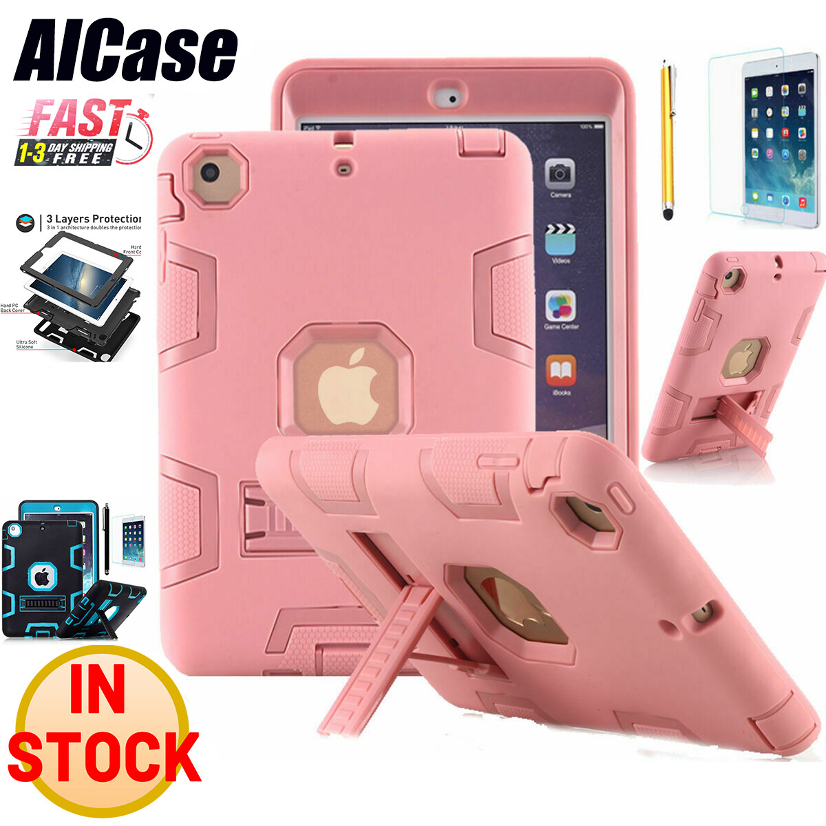 For Apple iPad Air (1st Generation) Shockproof Heavy Duty Rubber