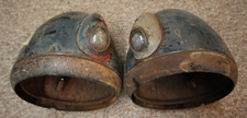 1940 Era Vintage Sealed Beam Headlight Buckets With Marker On Top Hot Rod
