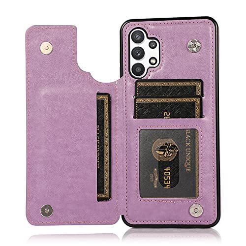 Samsung Galaxy A32 5G 6.5 inch Purple Case with Tempered Glass Screen Protector