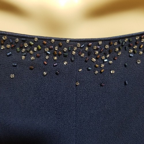NINA MASSINI Ladies Beautiful Blue Beaded Dress - Size 24 - Picture 9 of 12