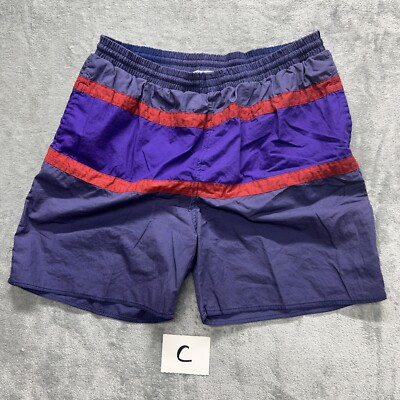 Vintage Esprit Swimming Trunks Faded Color Block Lined Nylon Shorts Baggies L