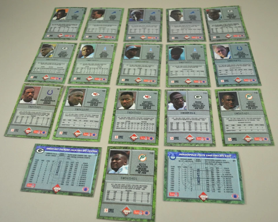 1993 Collector's Edge NFL Football Trading Sports Cards - Your Choice - Image 4 of 4