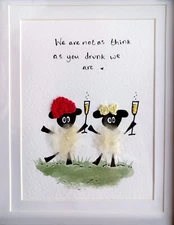 Sheep Illustration Framed 