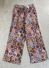Anthropologie Pants Size 4 Wide Leg Motif Colorful Floral Geo NEW 120