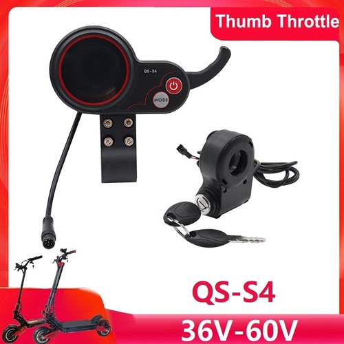 Kit Accélérateur Pouce QS-S4 36V-60V Avec Affichage LCD, Clé Et Câble Long