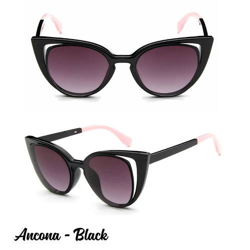 Sunglasses Sunnies Mirror Cat eye Rimless Black Silver Pink Rose Gold - Picture 16 of 25
