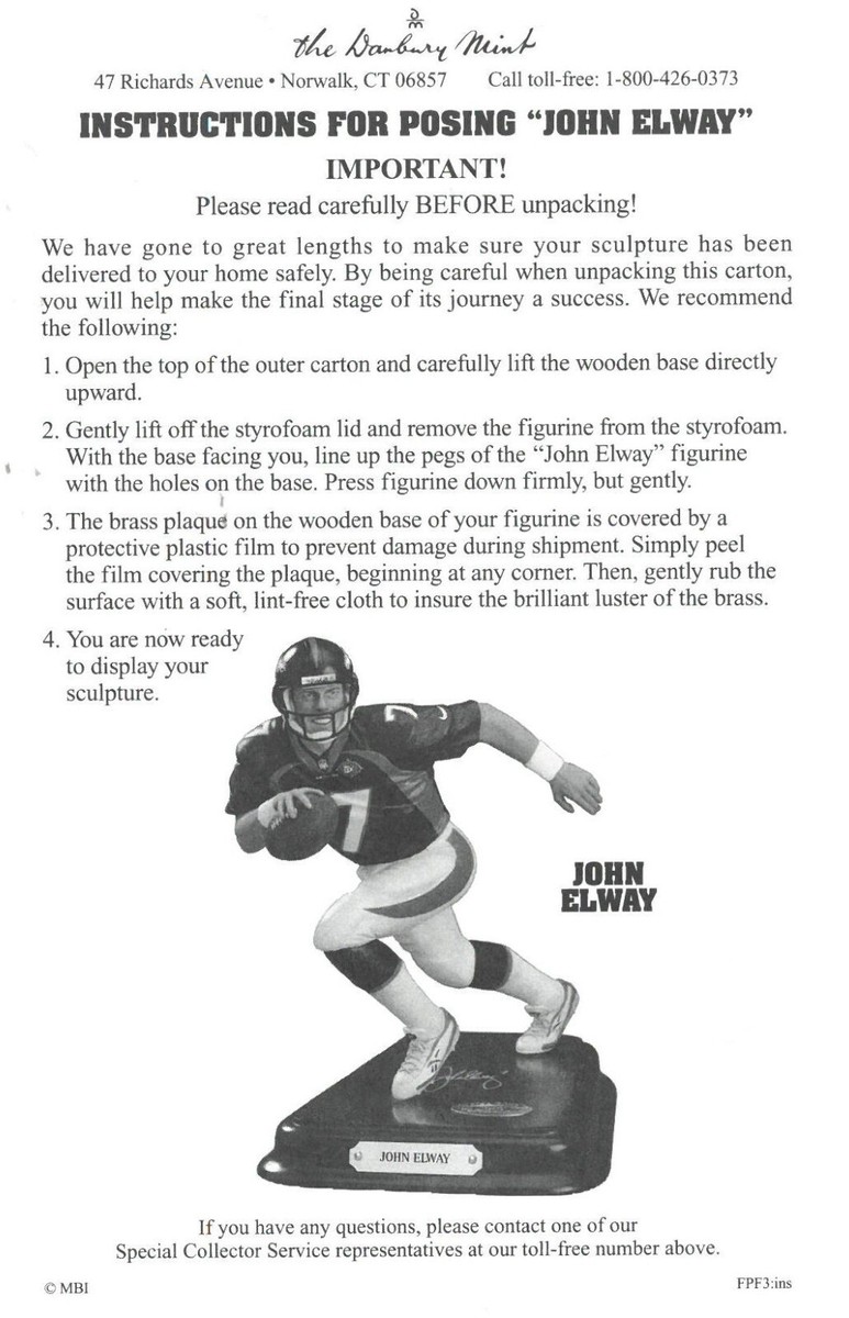 John Elway Denver Broncos All Star Football Figurine/Statue 8.5