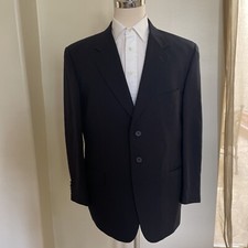 Joseph Abboud Vintage 3 Button Wool Blazer In Black Mens 42R Made In USA