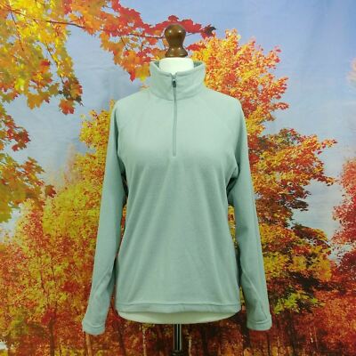 Berghaus Quarter Zip hellblau grün Fleece Sweatshirt. UK Damen Gr. 12