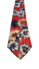 Wembley Starshine Prints Neck Tie Red Floral Hawaiian Nature Boho Vacation