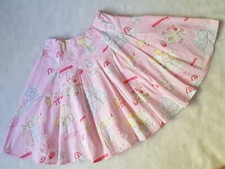 LN MINI BODEN Pink 50's Skirt 5 6 Y City Flowers Paris Cafe Tea Sweets Shopping
