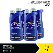 Mannol MN3002 Brake Fluid Bremsflüssigkeit DOT-4 4x1 Liter = 4 Liter