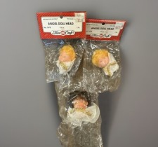 VTG 3 Fibre Craft Angel Doll Heads 1.75 Inch Blonde Brunette New