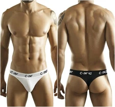 C-IN2 Thong Mens Underwear Black or White FAST SHIPPING Size XS S M L XL