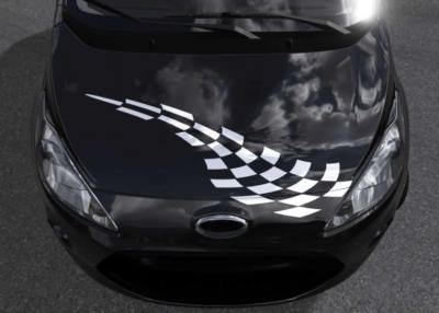 Autoaufkleber Rennflagge Motorhaube Motorsport Karo Zielflagge Racing Flag Bike