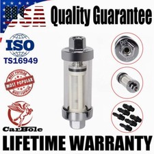 Universial Clear View Inline Fuel Filter Chrome Hose 14 516 38 Fittings