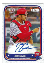 JACOB COZART 2024 ONYX VINTAGE BASEBALL ON CARD AUTO BLUE INK