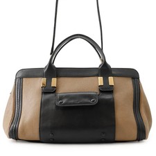 Borsa a mano Chloe Alice in pelle a tracolla a 2 vie nero/marrone