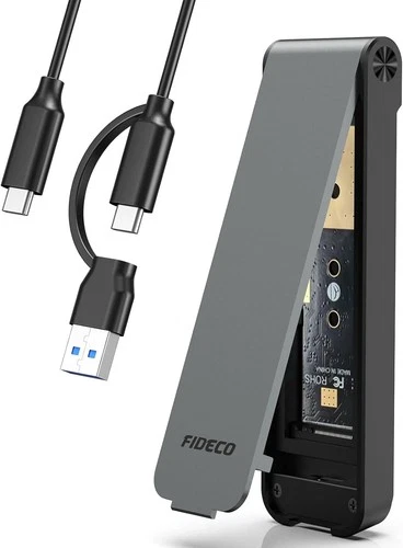 FIDECO Alloggiamento SSD M.2 NVMe, adattatore M.2 NVMe a USB, lettore SSD AC061
