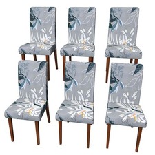 Gdmhy Stretch Dining Chair Covers Set of 6,Floral Print Chair Covers,Soft Remova