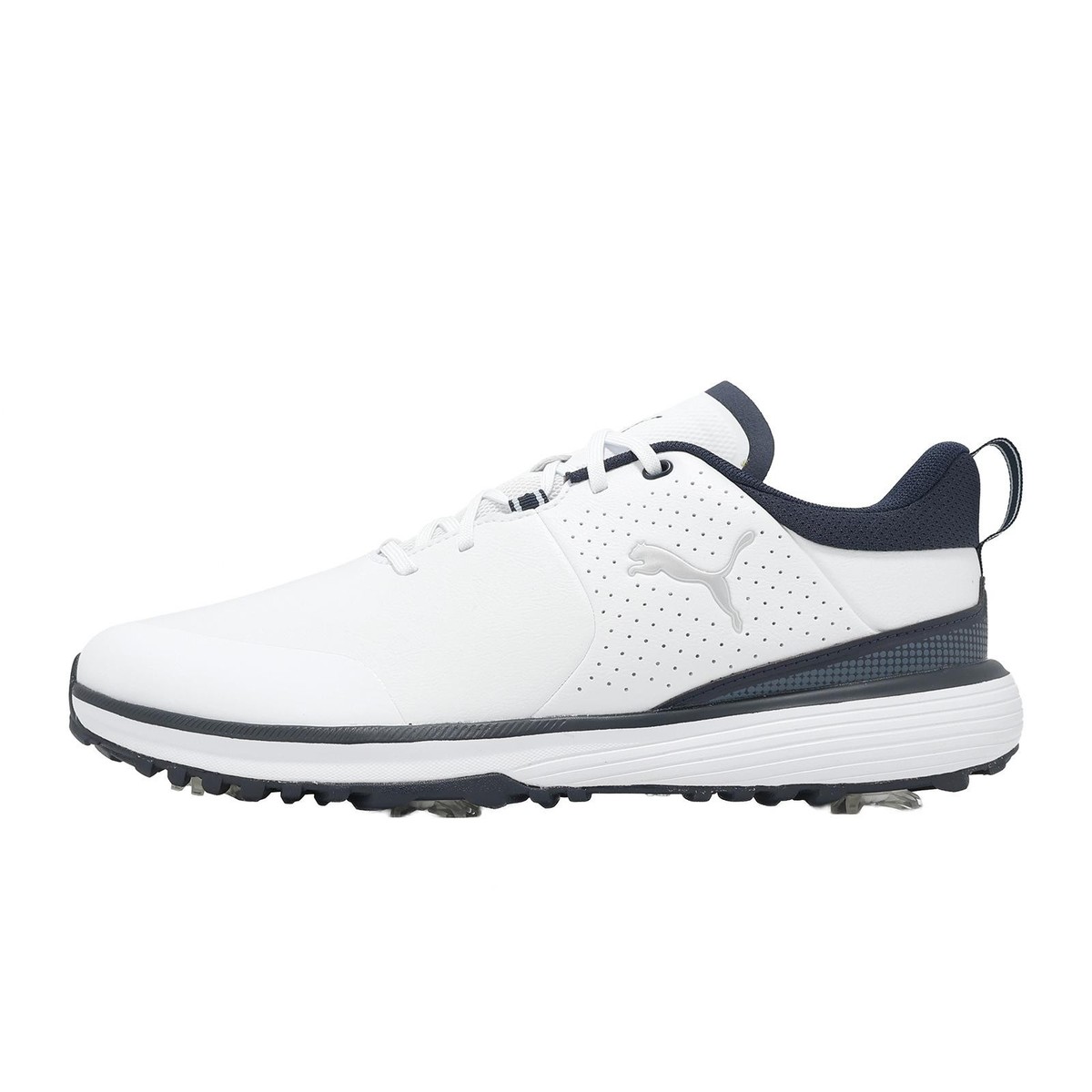 Puma Fusion Grip ST White Deep Navy Men Water Repellent Golf Shoes