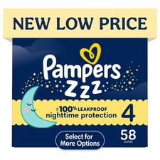 Pampers, Baby Diapers, Swaddlers Overnight Size 4, 58 ct