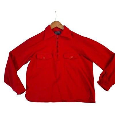 Vintage Pendleton Shirt Women's Large Red Wool Half Zip Pullover Vintage Pendleton Shirt Women's Large Red Wool Half Zip Pullover