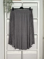 M&S Ladies Maxi Skirt Size 20 Black Mix Jersey Elastic Waist Pull On Pockets
