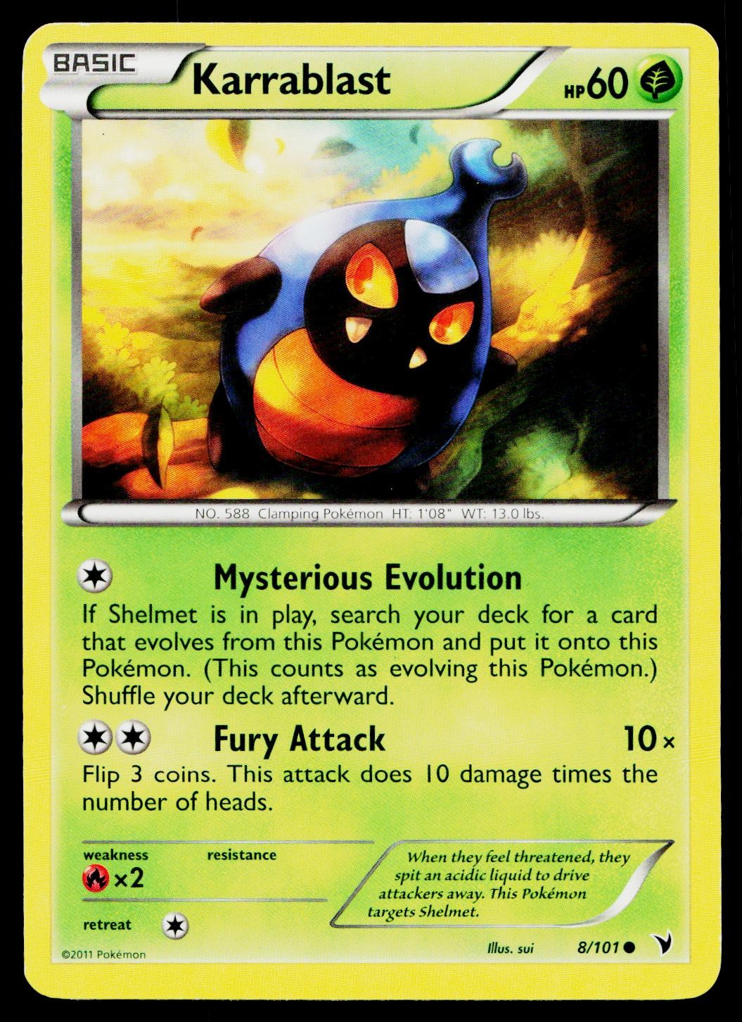 Karrablast 8/101 Common Noble Victories Pokemon Lightly Played