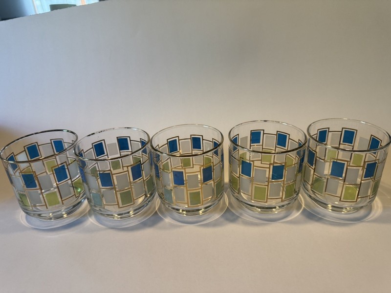 Vintage Libbey Glass Nordic Cocktail Barware old-fashioned rocks tumblers 10 Oz.