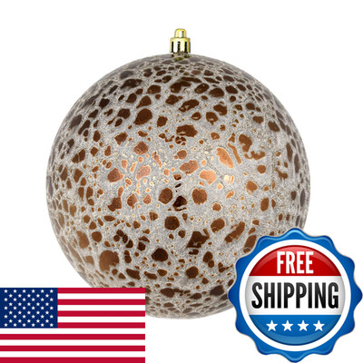 Vickerman 4 Mocha Crackle Ball Ornament 6 Per Bag N195476D