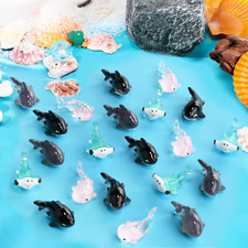 20 PCS Miniature Ocean Theme Mini Resin Ocean Animals Ocean Mini Shark Figuri...